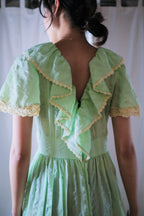 1970’s Mint Green Seersucker Dress / 薄荷泡泡紗洋裝