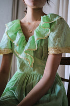 1970’s Mint Green Seersucker Dress / 薄荷泡泡紗洋裝