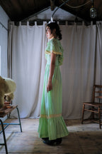1970’s Mint Green Seersucker Dress / 薄荷泡泡紗洋裝