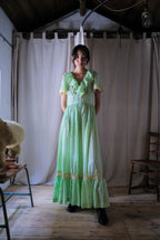 1970’s Mint Green Seersucker Dress / 薄荷泡泡紗洋裝