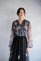 1970's "Verena Modelle" Floral Print Sheer Dress / 花卉透膚洋裝