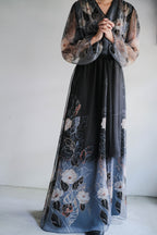 1970's "Verena Modelle" Floral Print Sheer Dress / 花卉透膚洋裝