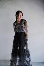 1970's "Verena Modelle" Floral Print Sheer Dress / 花卉透膚洋裝
