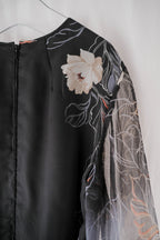 1970's "Verena Modelle" Floral Print Sheer Dress / 花卉透膚洋裝