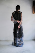 1970's "Verena Modelle" Floral Print Sheer Dress / 花卉透膚洋裝