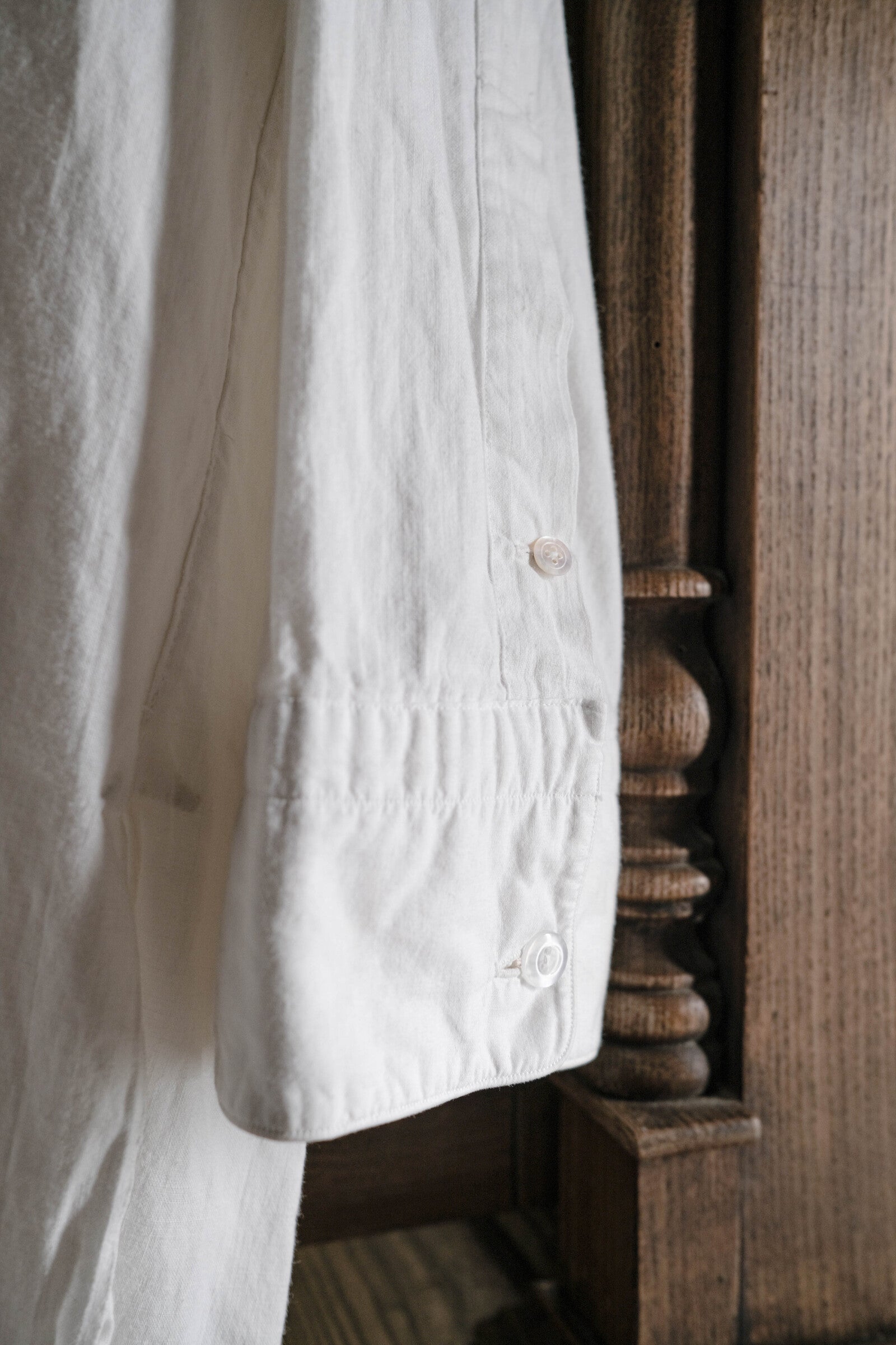 1910-1920’s Vintage European / France Open-Back Drawstring Dress Shirt / 歐洲露背綁繩禮服襯衫