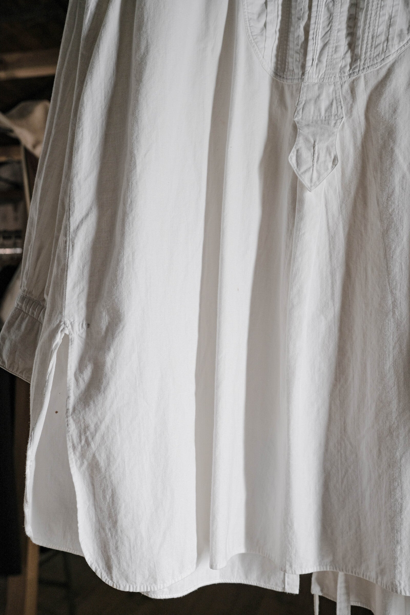 1910-1920’s Vintage European / France Open-Back Drawstring Dress Shirt / 歐洲露背綁繩禮服襯衫