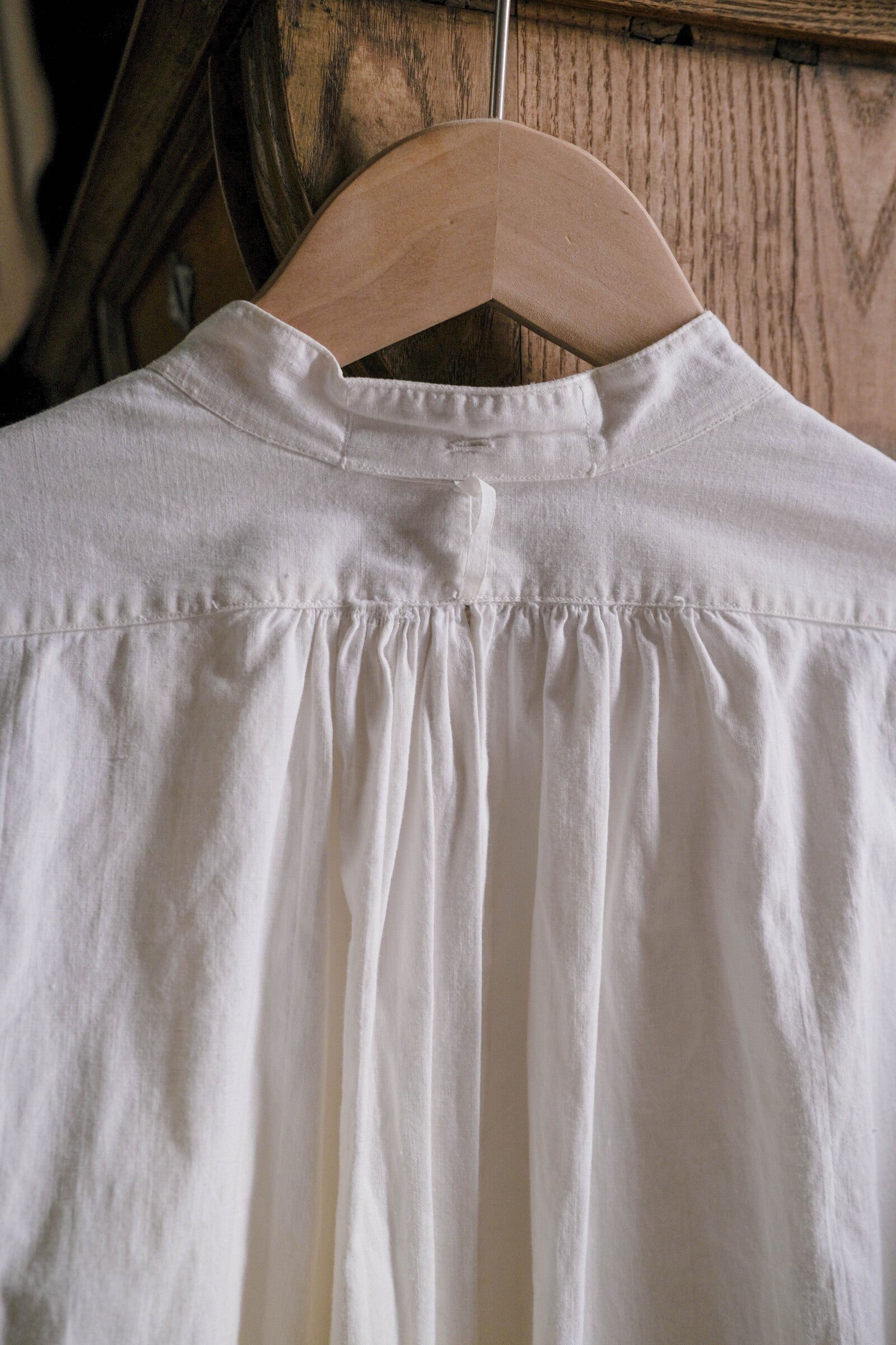 1910-1920’s Vintage European / France Open-Back Drawstring Dress Shirt / 歐洲露背綁繩禮服襯衫
