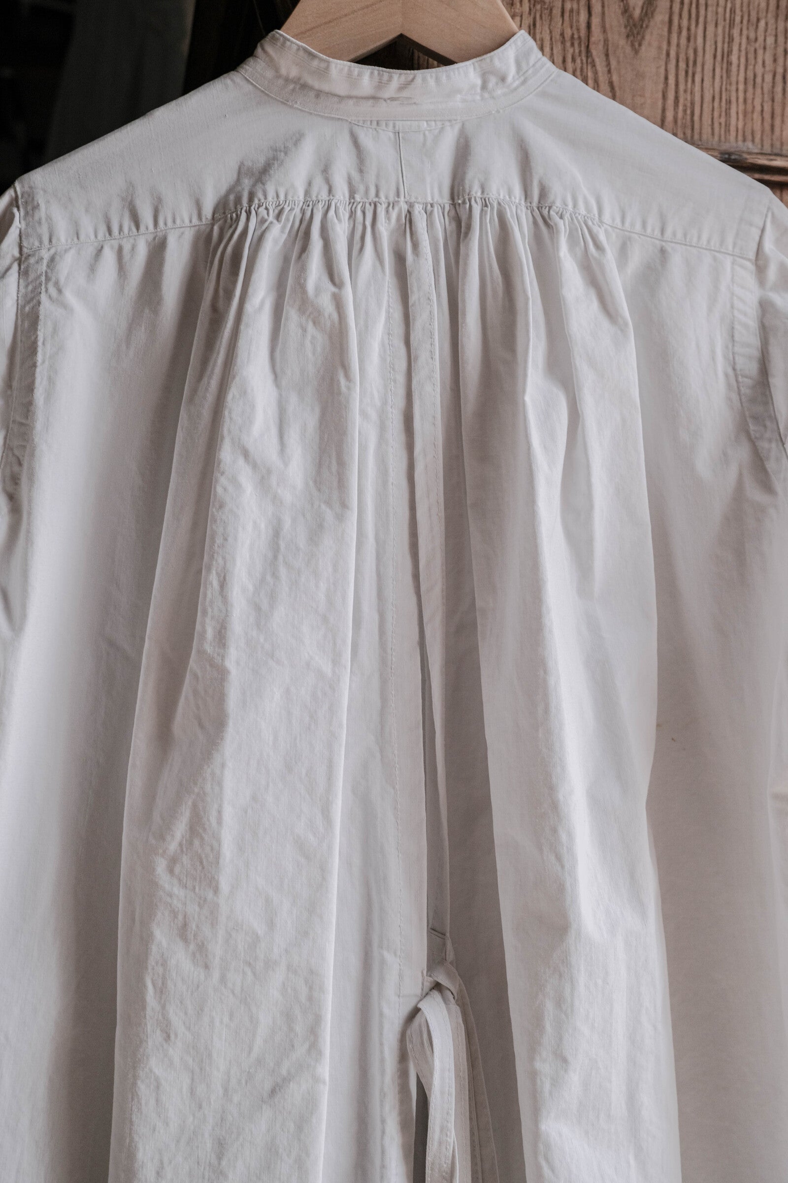 1910-1920’s Vintage European / France Open-Back Drawstring Dress Shirt  / 歐洲露背綁繩禮服襯衫