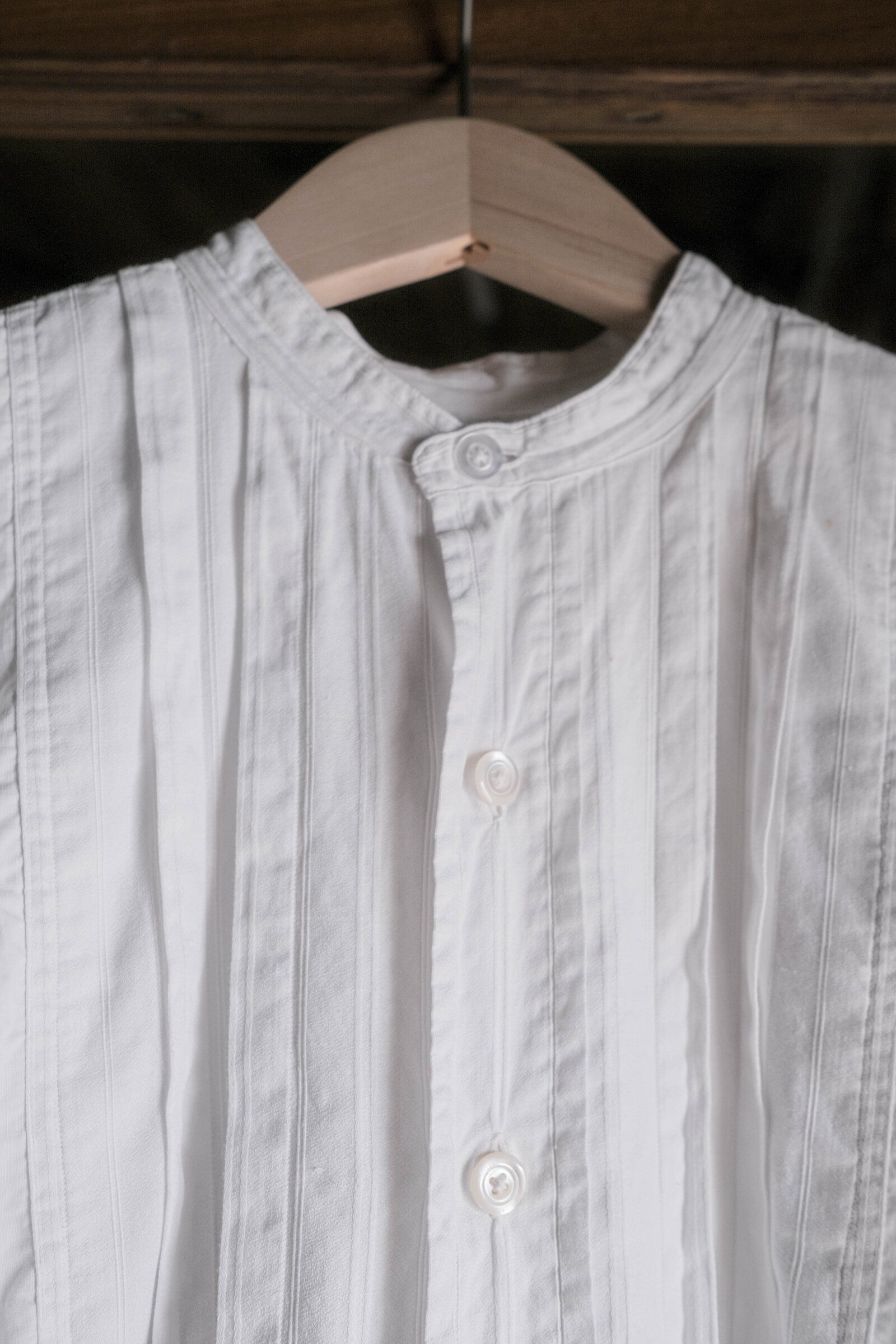 1910-1920’s Vintage European / France Open-Back Drawstring Dress Shirt  / 歐洲露背綁繩禮服襯衫