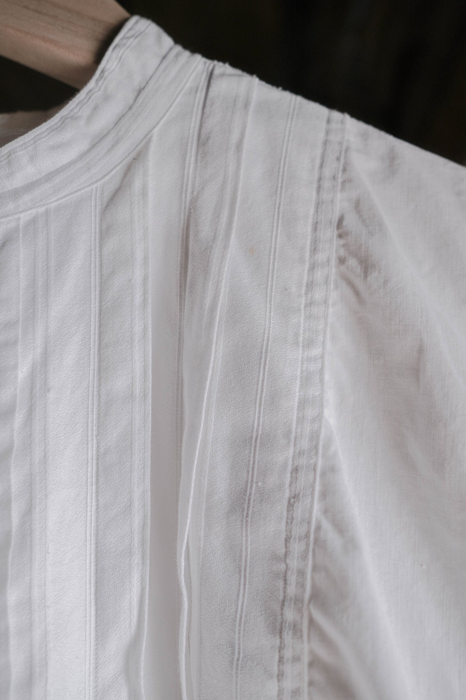 1910-1920’s Vintage European / France Open-Back Drawstring Dress Shirt  / 歐洲露背綁繩禮服襯衫