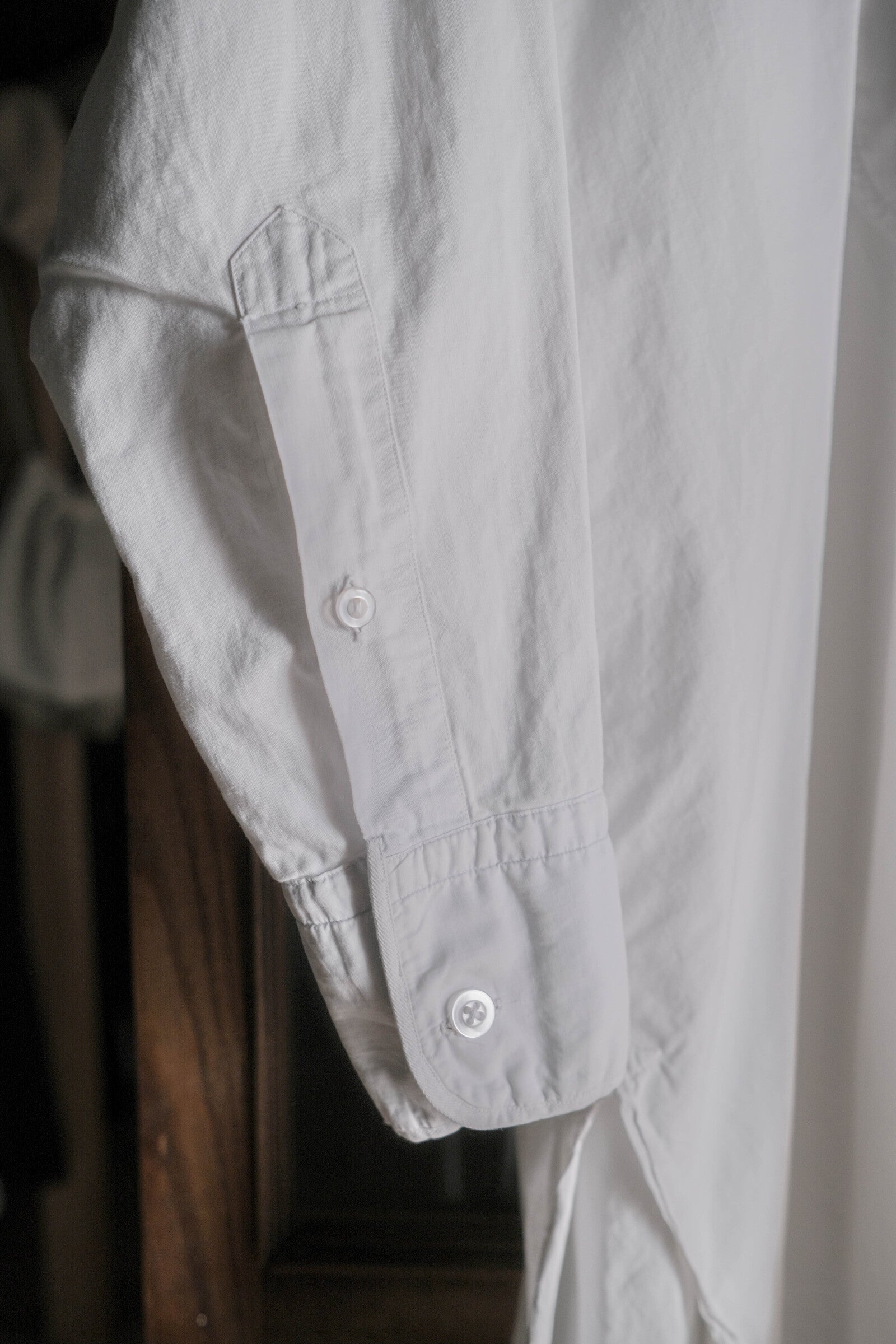 1910-1920’s Vintage European / France Open-Back Drawstring Dress Shirt  / 歐洲露背綁繩禮服襯衫