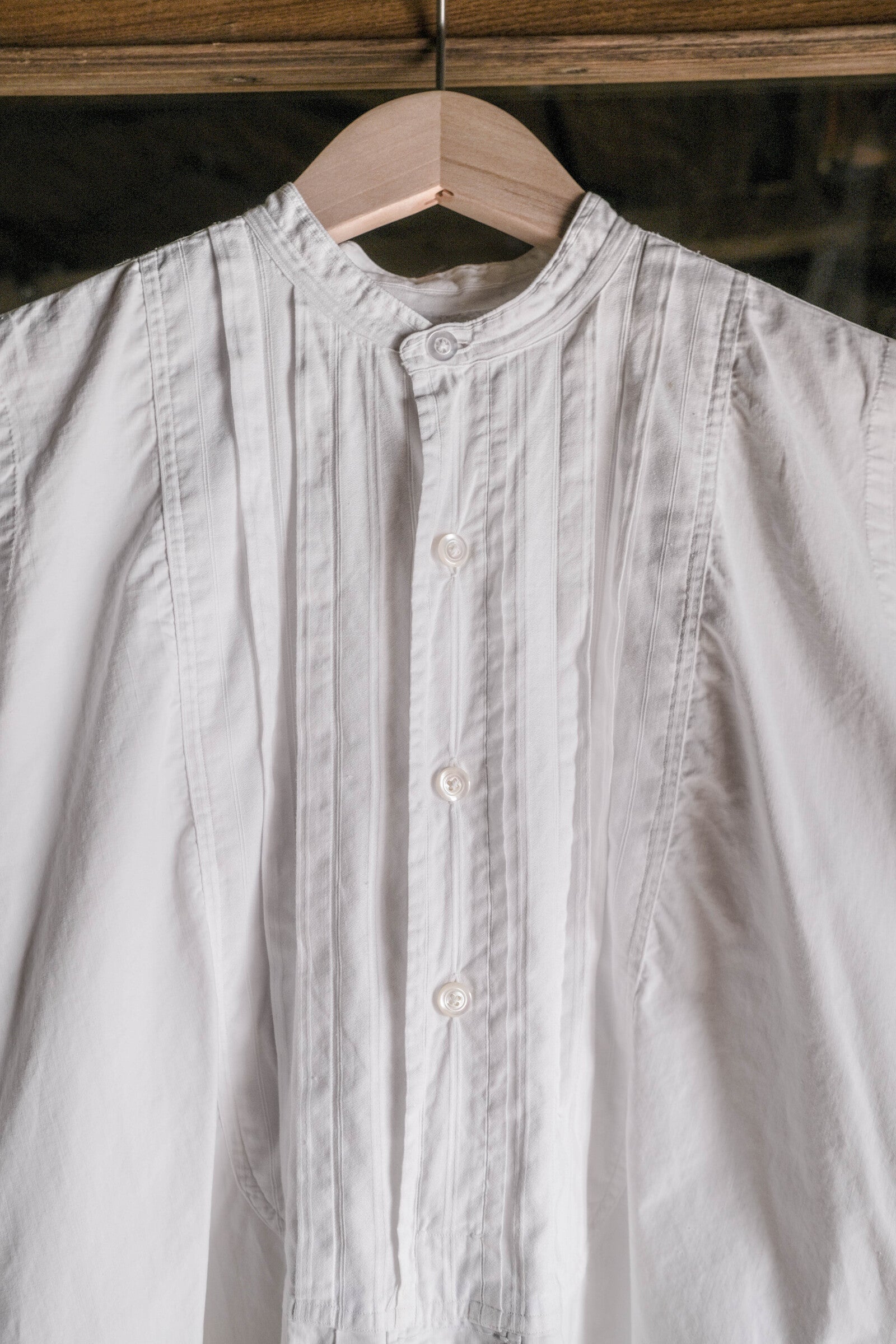 1910-1920’s Vintage European / France Open-Back Drawstring Dress Shirt  / 歐洲露背綁繩禮服襯衫