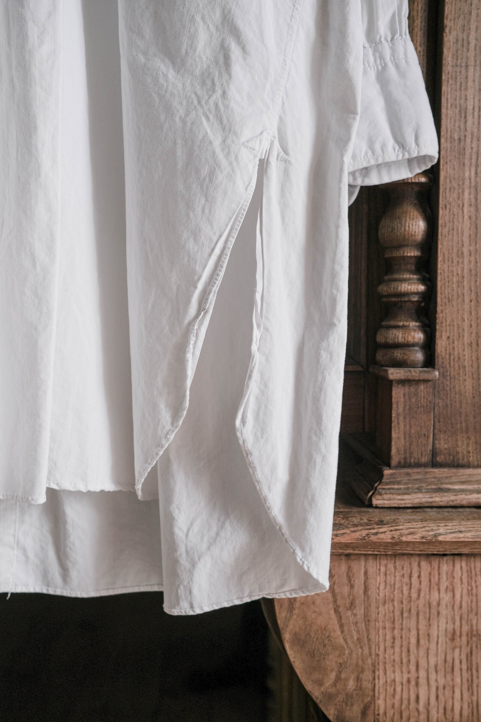 1910-1920’s Vintage European / France Open-Back Drawstring Dress Shirt  / 歐洲露背綁繩禮服襯衫