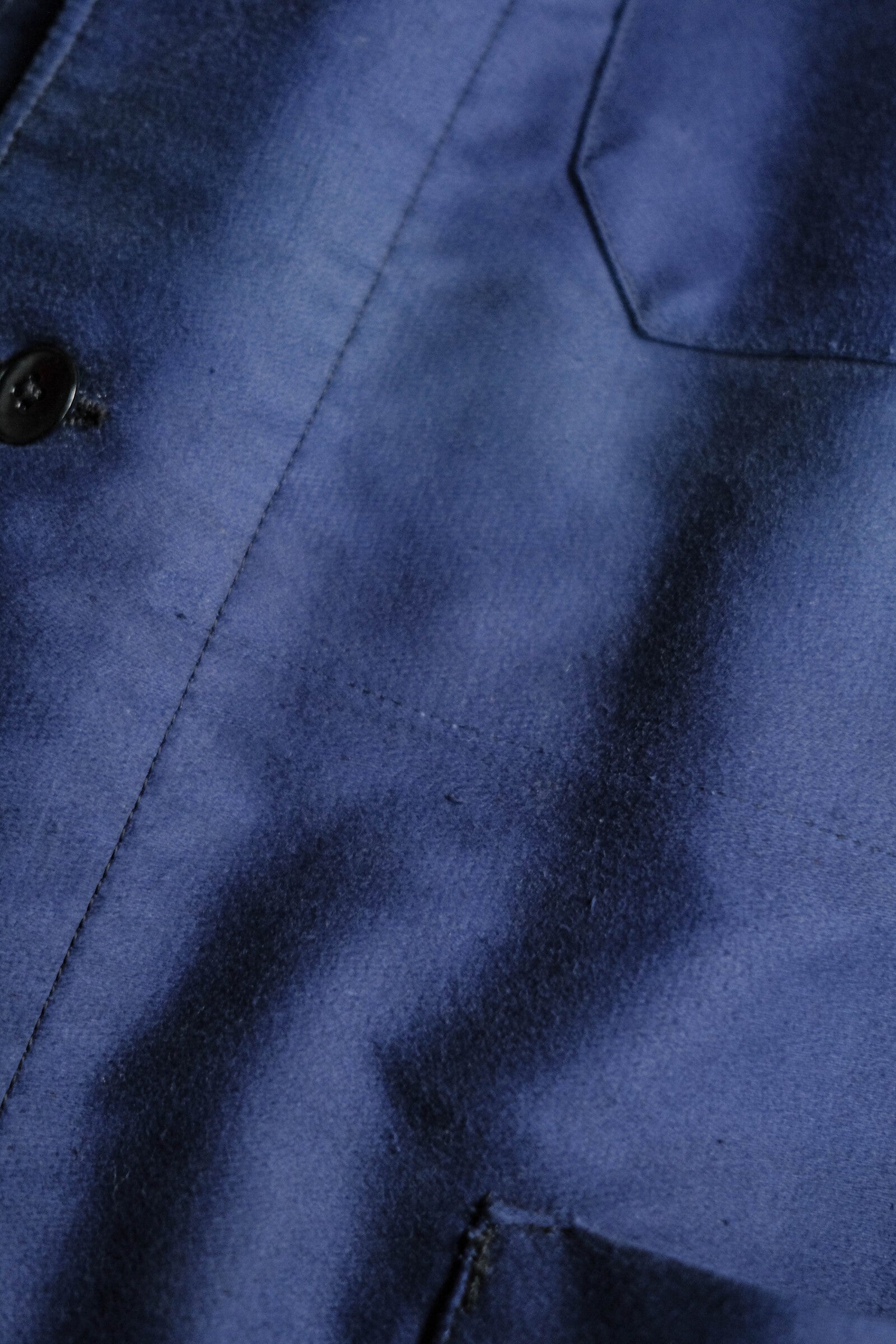 1950's French Moleskin Indigo Blazer Collar Work Jacket / 法國藍染西領工作外套