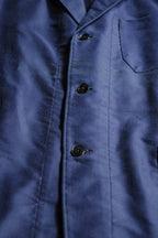 1950's French Moleskin Indigo Blazer Collar Work Jacket / 法國藍染西領工作外套