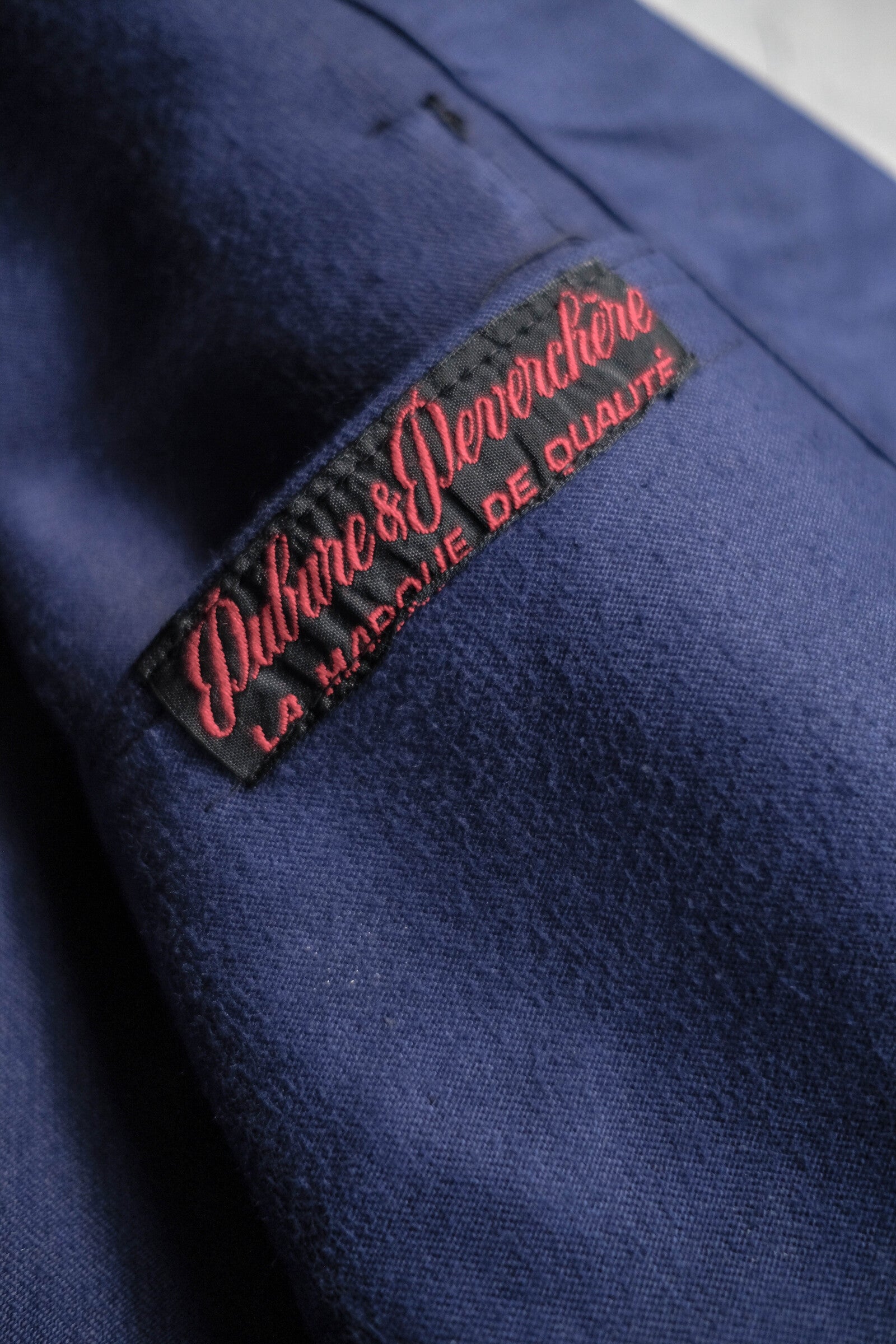 1950's French Moleskin Indigo Blazer Collar Work Jacket / 法國藍染西領工作外套