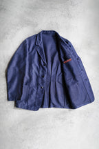 1950's French Moleskin Indigo Blazer Collar Work Jacket / 法國藍染西領工作外套