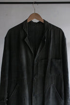 1930's "Le Trotting" French Black Dyed Maquignon Linen Coat / 法國墨黑染麻質馬商大衣