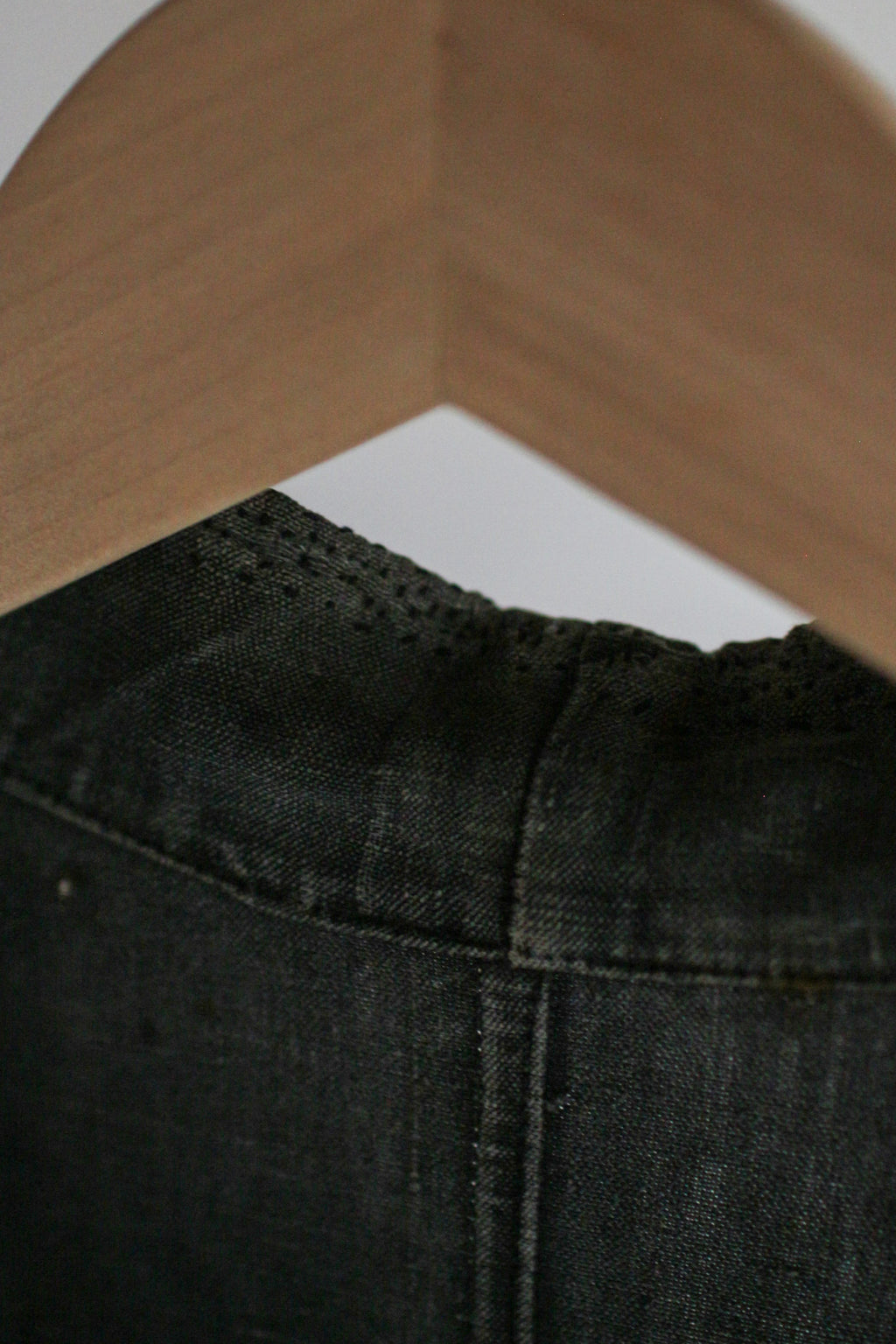 1930's "Le Trotting" French Black Dyed Maquignon Linen Coat / 法國墨黑染麻質馬商大衣