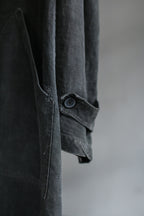 1930's "Le Trotting" French Black Dyed Maquignon Linen Coat / 法國墨黑染麻質馬商大衣
