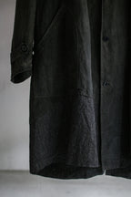 1930's "Le Trotting" French Black Dyed Maquignon Linen Coat / 法國墨黑染麻質馬商大衣