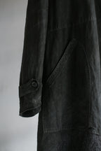 1930's "Le Trotting" French Black Dyed Maquignon Linen Coat / 法國墨黑染麻質馬商大衣