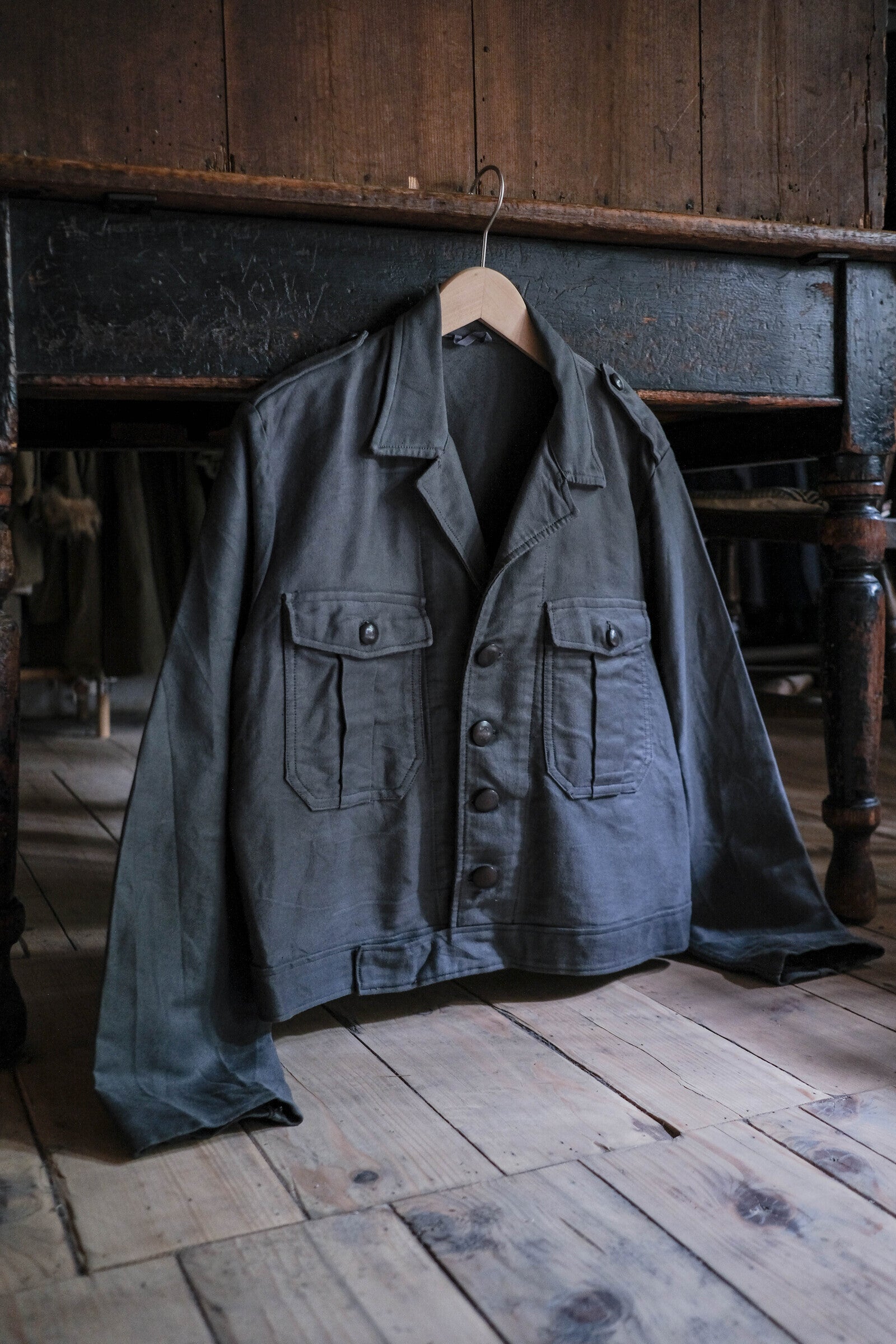 1960's Dutch Army IKE Grey Moleskin Jacket / 荷蘭陸軍IKE灰色夾克