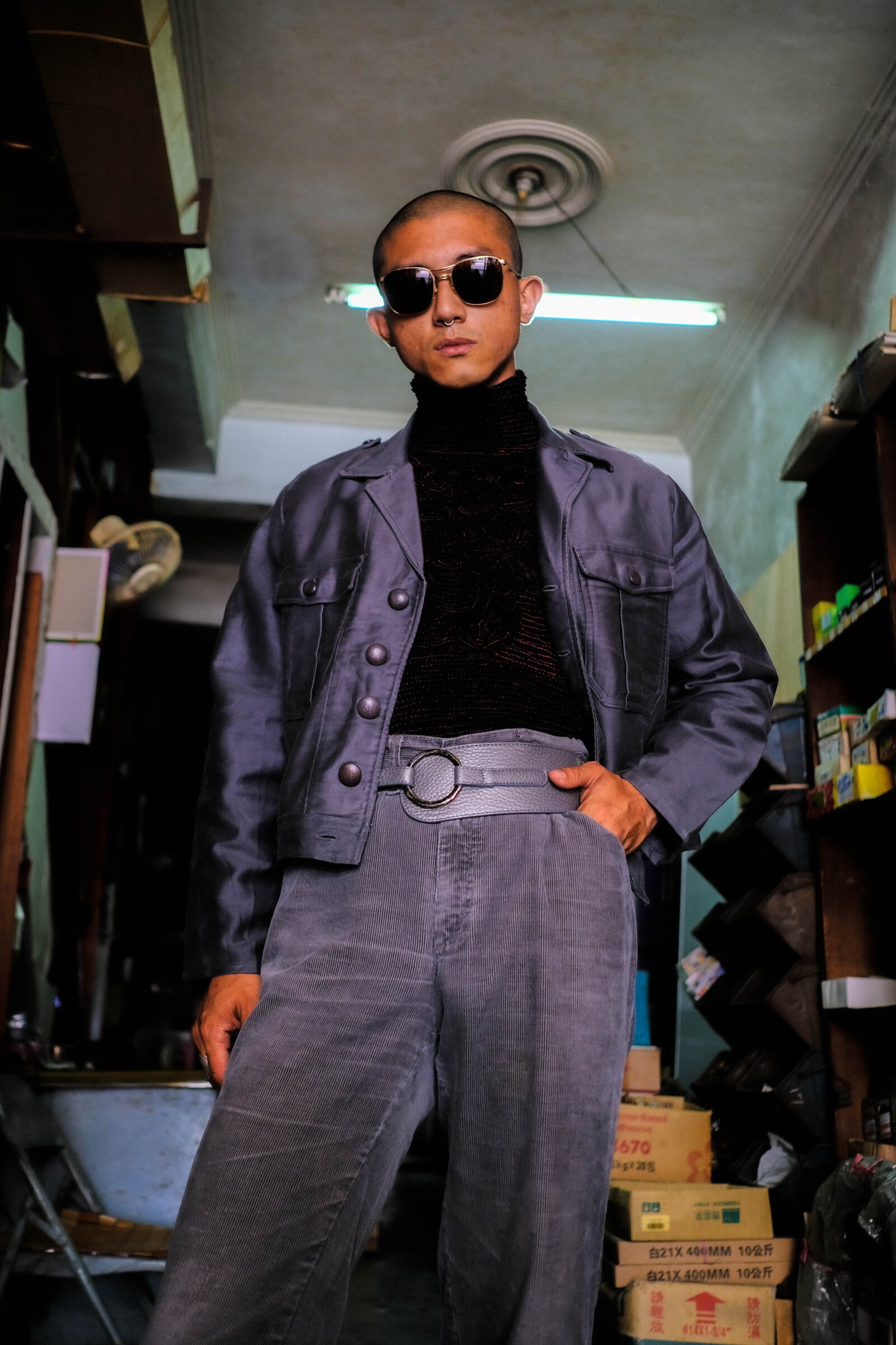 1960's Dutch Army IKE Grey Moleskin Jacket / 荷蘭陸軍IKE灰色夾克