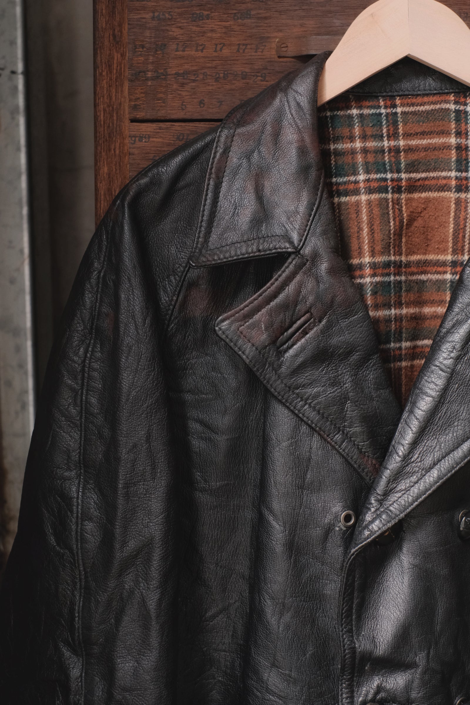 1940-1950’s French “Brunet et fils” Double Breasted Goatskin Coat / 法國雙排扣山羊皮短大衣