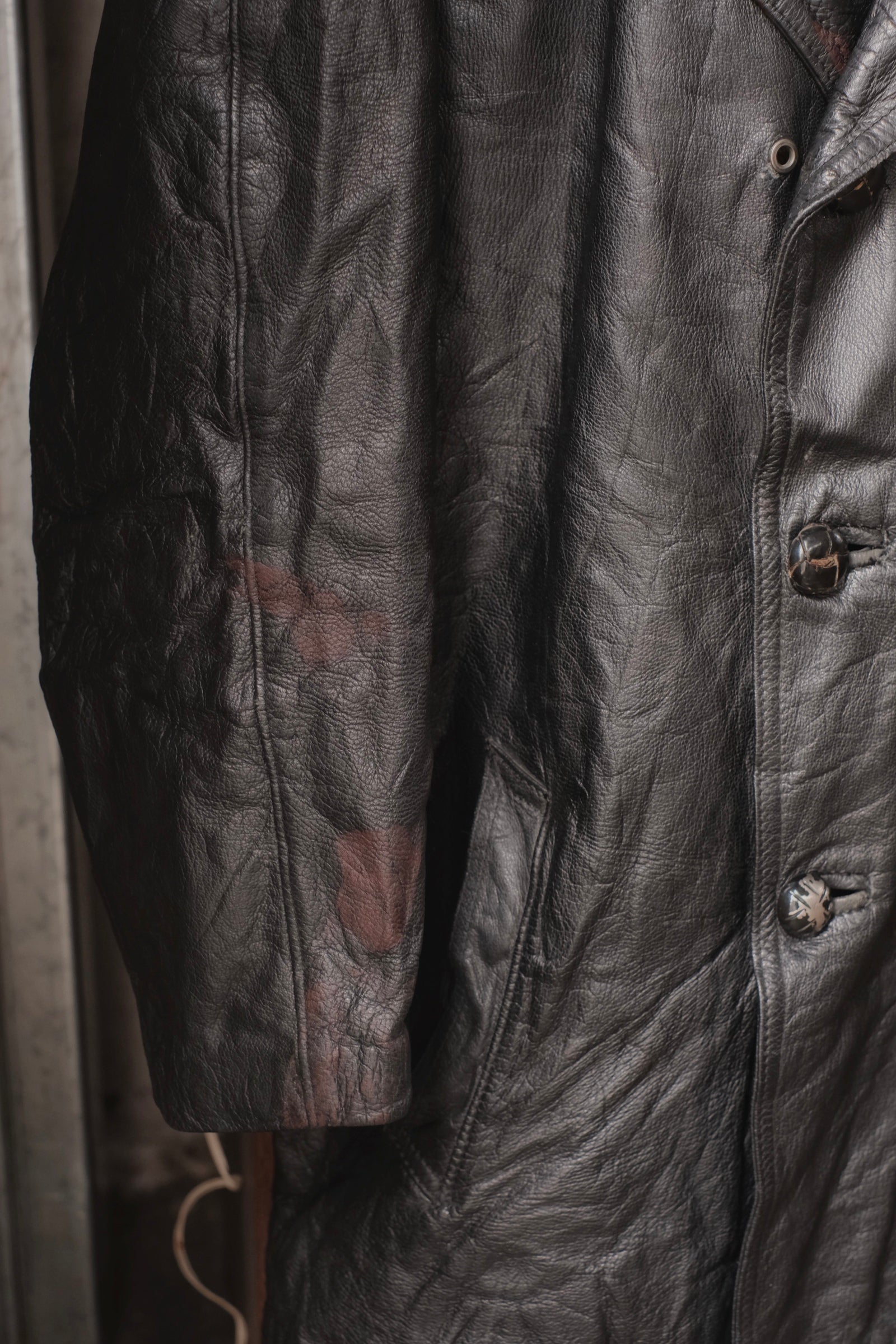 1940-1950’s French “Brunet et fils” Double Breasted Goatskin Coat / 法國雙排扣山羊皮短大衣