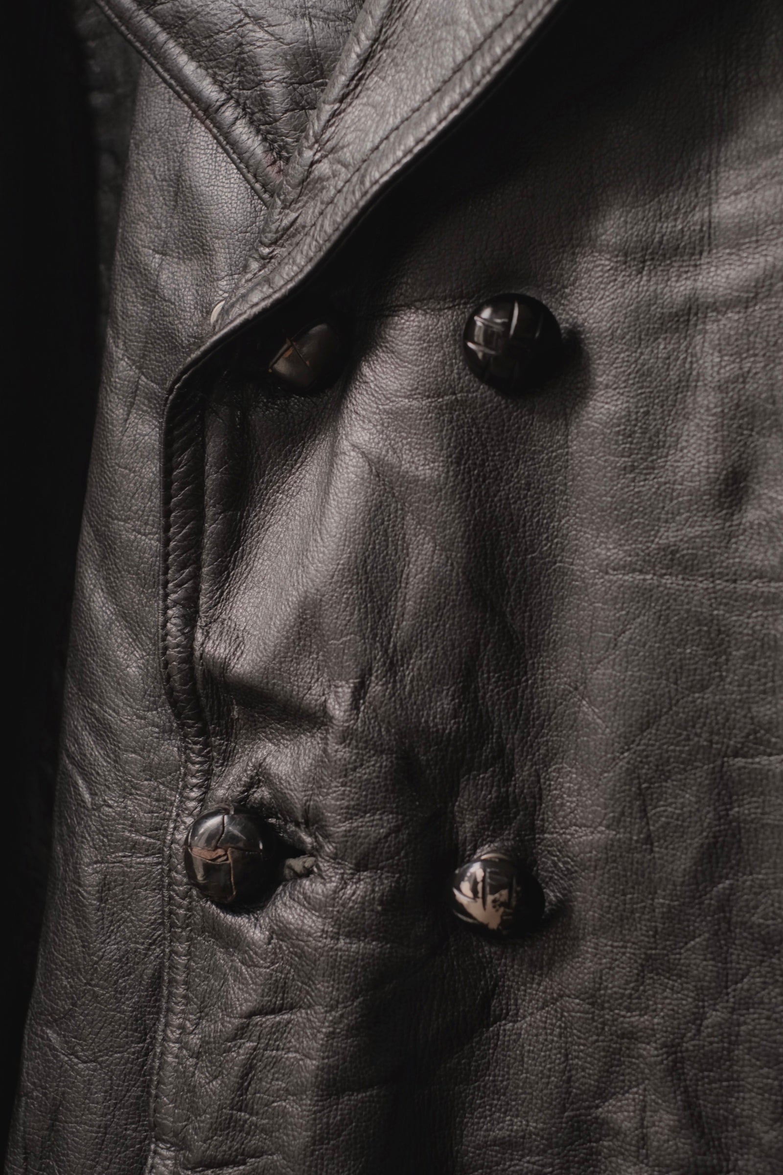 1940-1950’s French “Brunet et fils” Double Breasted Goatskin Coat / 法國雙排扣山羊皮短大衣