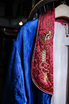 1950's Hand Embroidered Dragons Souvenir Smoking Jacket / 手工刺繡龍紋紀念吸煙裝