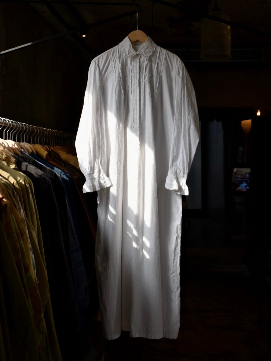 1920-1930's French Shirt Dress / 法國塔克半開襟襯衫式洋裝