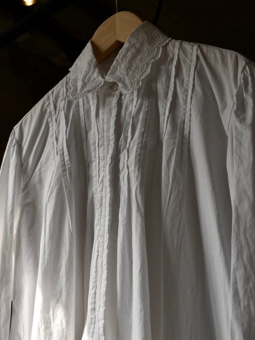 1920-1930's French Shirt Dress / 法國塔克半開襟襯衫式洋裝