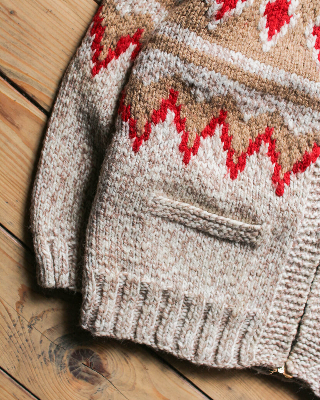 1960's Vintage Cowichan Sweater / 古著幾何圖樣考津毛衣