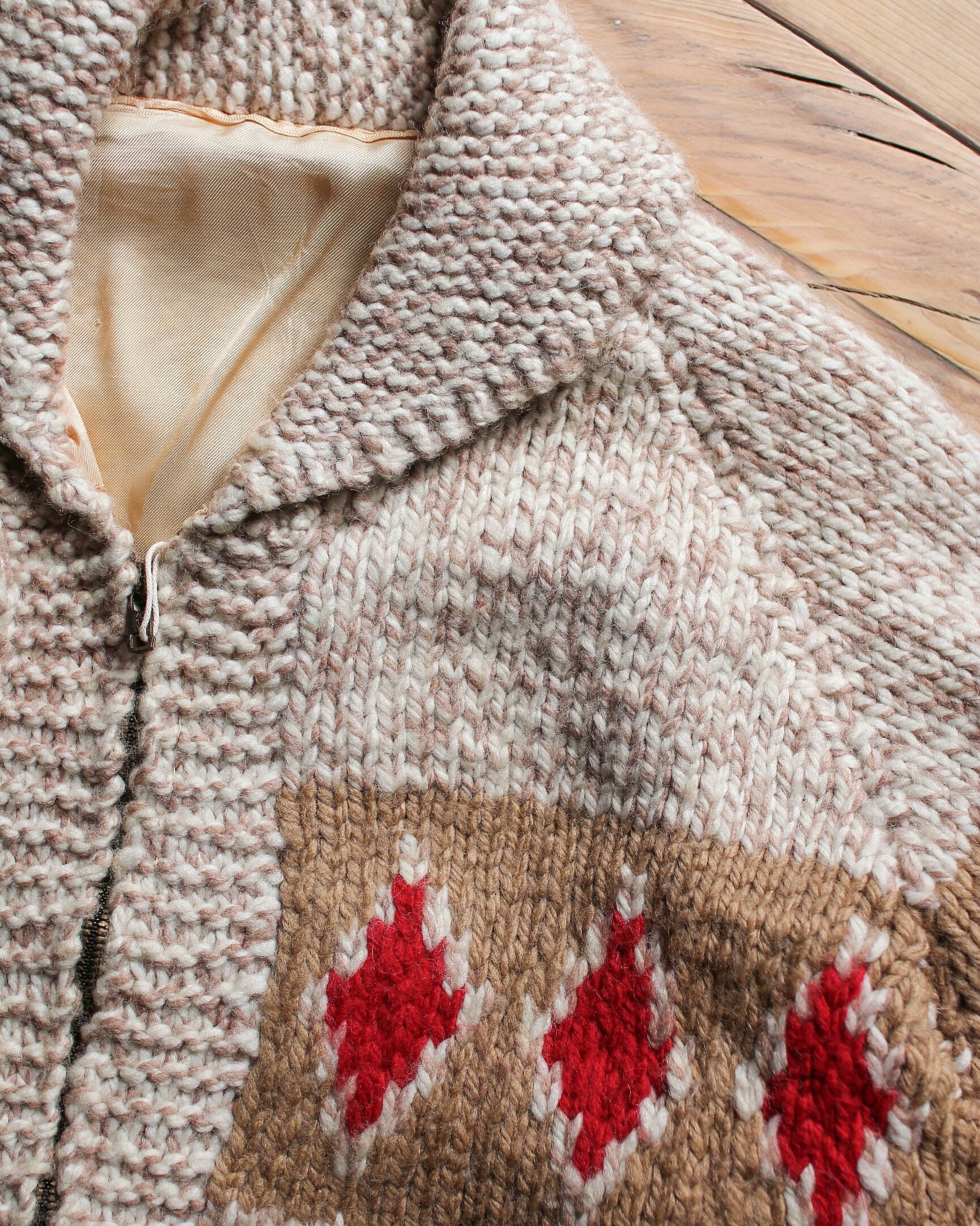 1960's Vintage Cowichan Sweater / 古著幾何圖樣考津毛衣