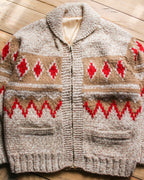 1960's Vintage Cowichan Sweater / 古著幾何圖樣考津毛衣