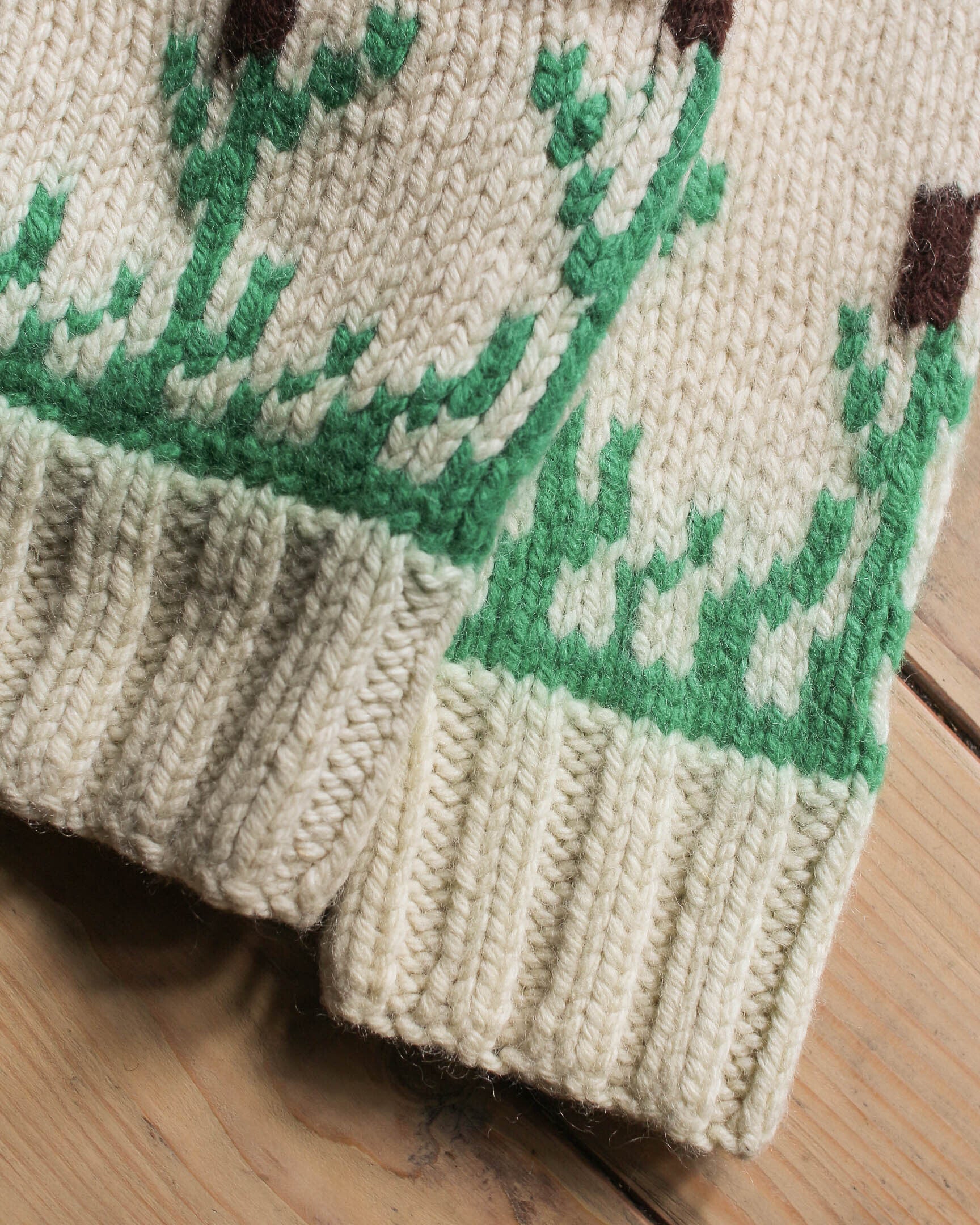 1960's Hand Knit Cowichan Mallard Duck Sweater / 古著手織綠頭鴨考津毛衣