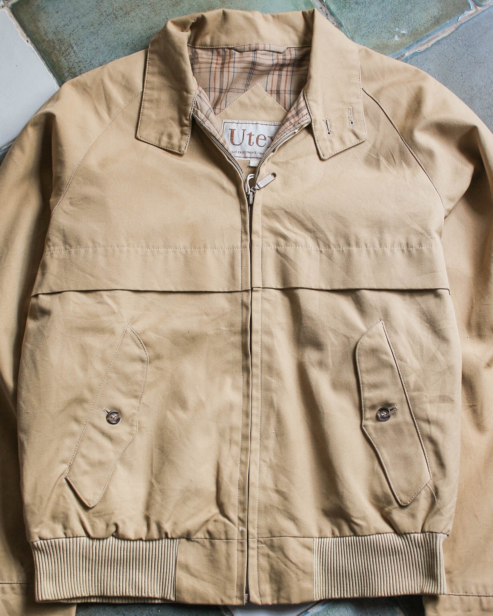 1970's UTEX Harrington Jacket / 古著格紋內襯哈靈頓外套