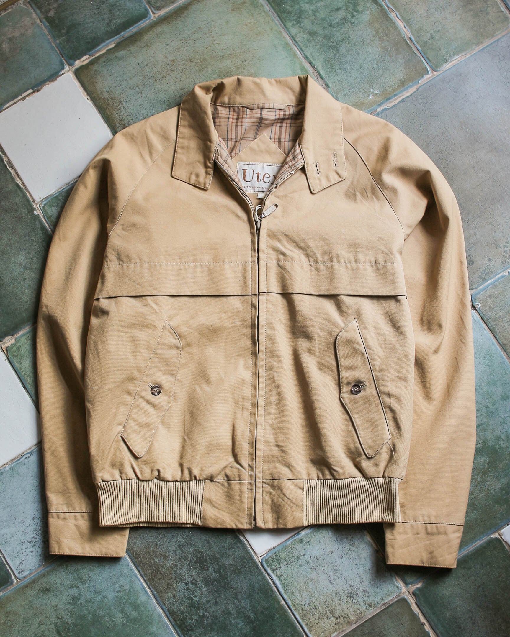 1970's UTEX Harrington Jacket / 古著格紋內襯哈靈頓外套