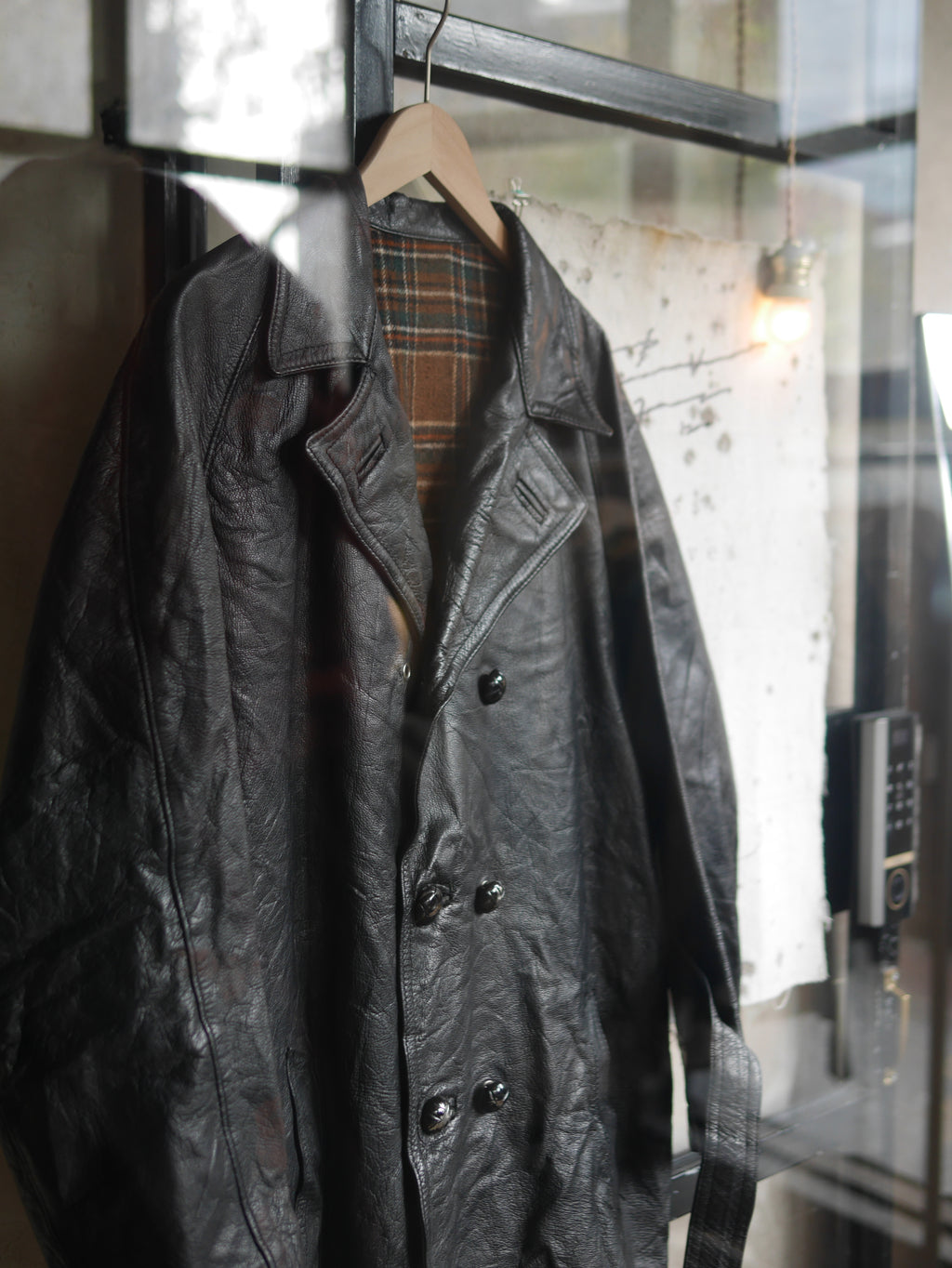 1940-1950’s French “Brunet et fils” Double Breasted Goatskin Coat / 法國雙排扣山羊皮短大衣