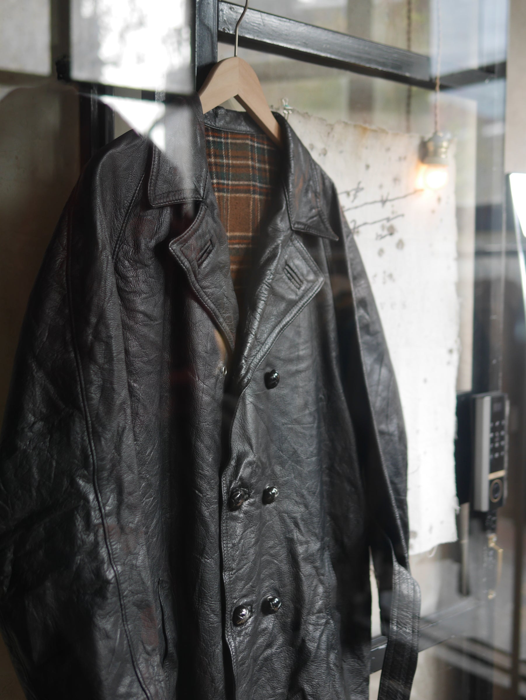 1940-1950’s French “Brunet et fils” Double Breasted Goatskin Coat / 法國雙排扣山羊皮短大衣