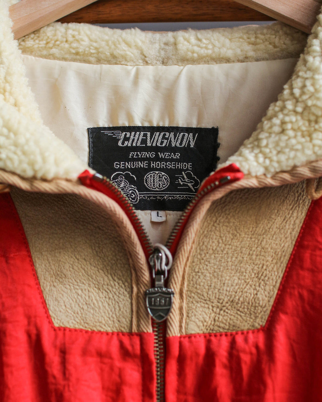 1980's CHEVIGNON Leather Patched Pilot Jacket
