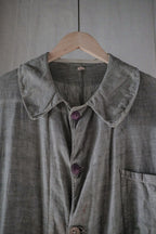 1930's France Chambray Round Collar Work Coat / 1930's 法國青年布圓領工作大衣