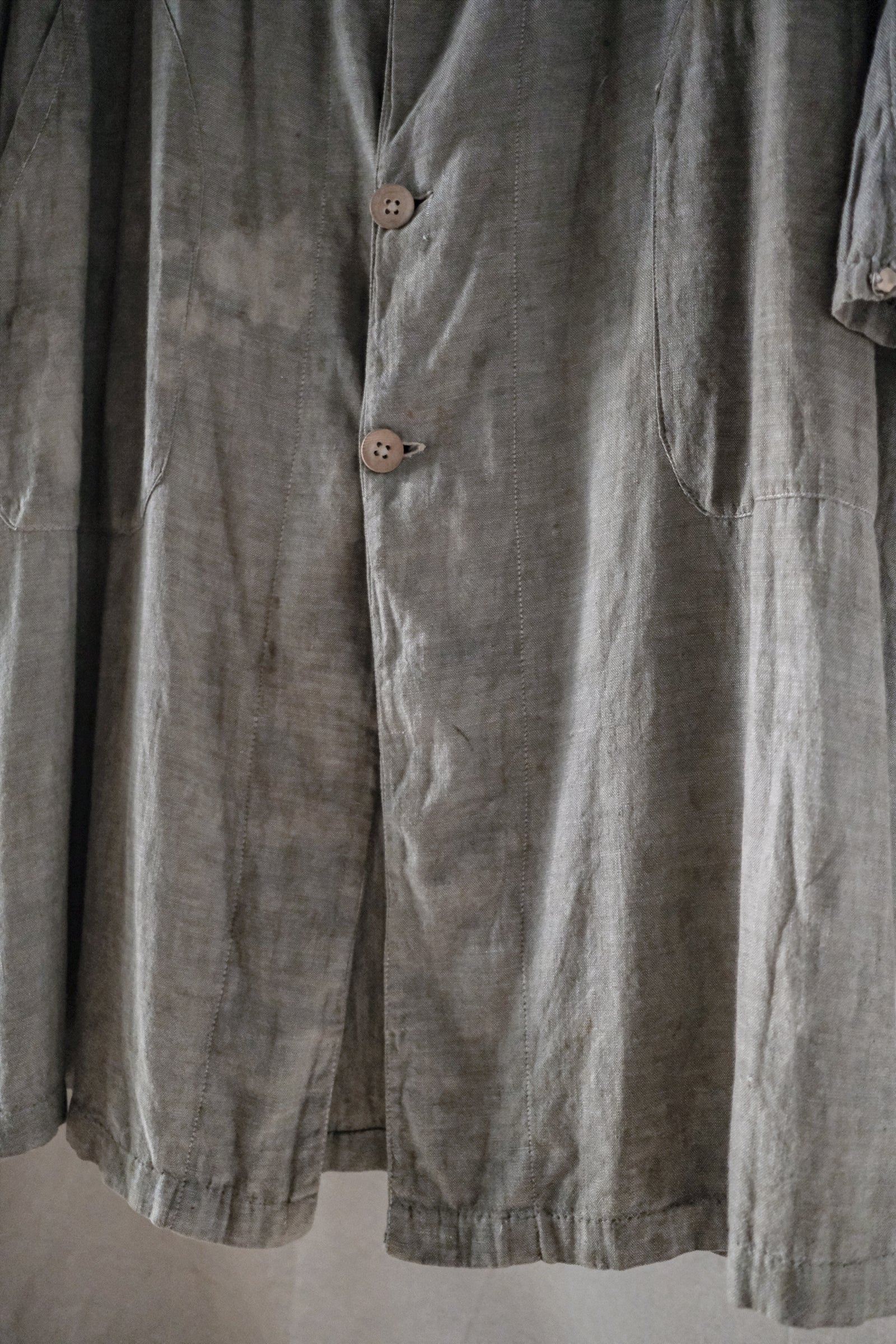 1930's France Chambray Round Collar Work Coat / 1930's 法國青年布圓領工作大衣