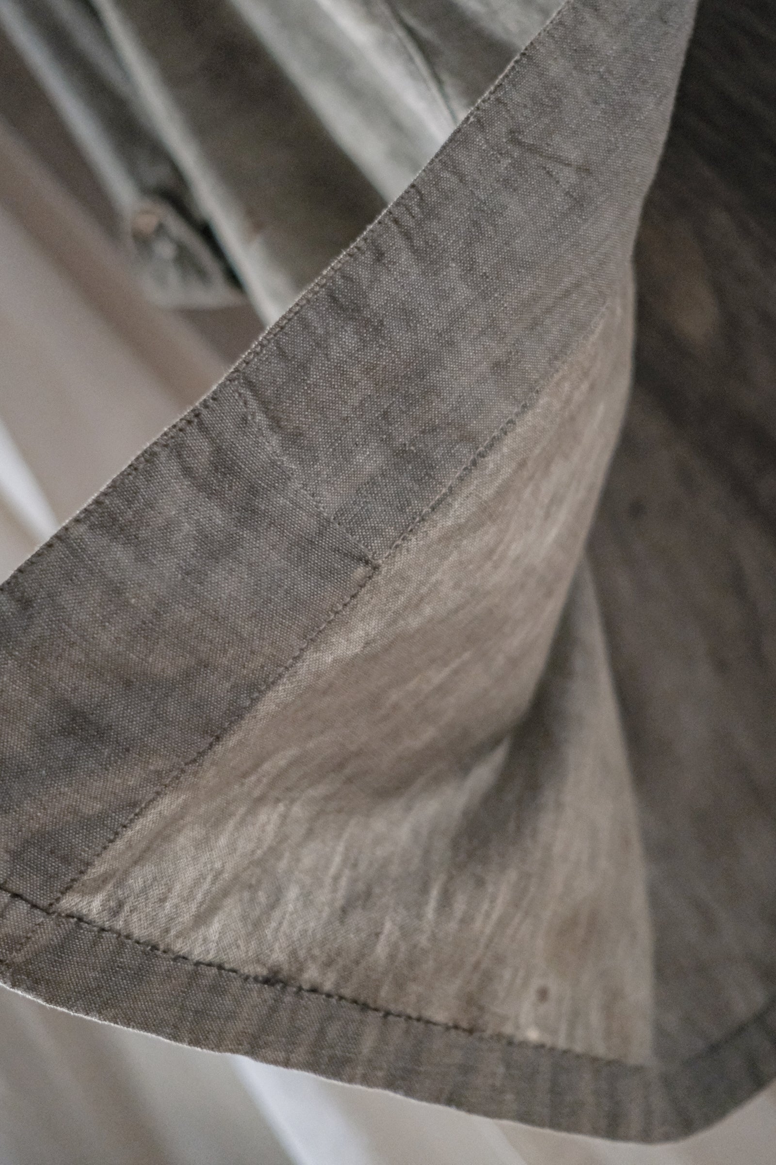 1930's France Chambray Round Collar Work Coat / 1930's 法國青年布圓領工作大衣