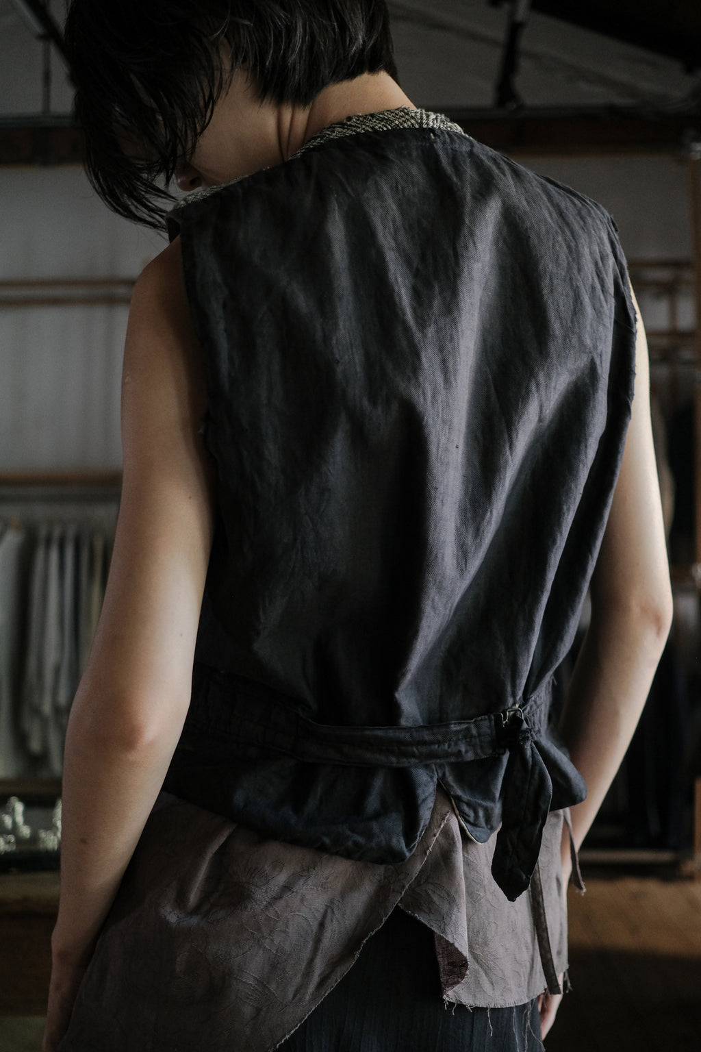 1940's French Wool Houndstooth Vest / 1940's 法國羊毛千鳥格背心