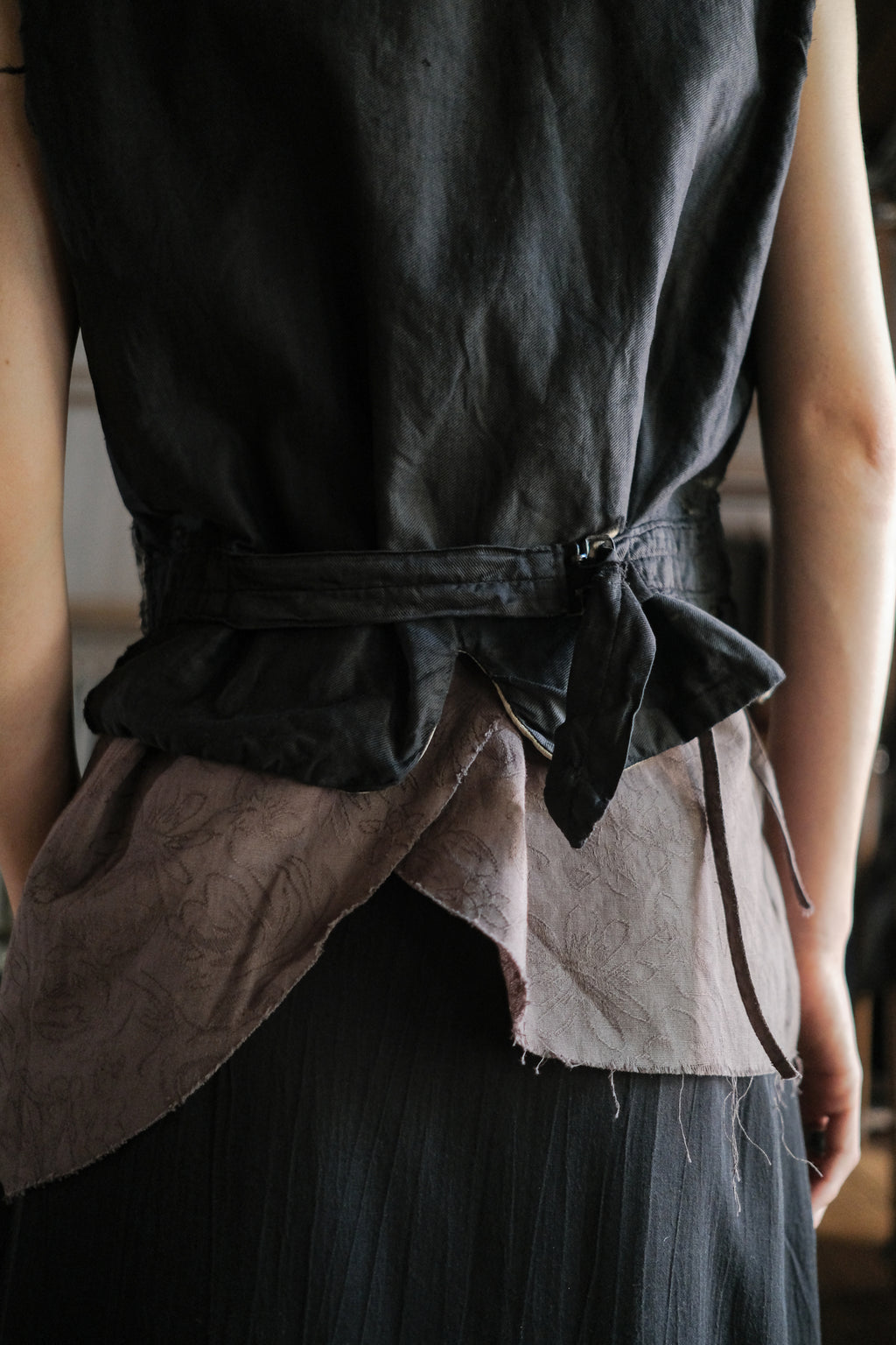 1940's French Wool Houndstooth Vest / 1940's 法國羊毛千鳥格背心