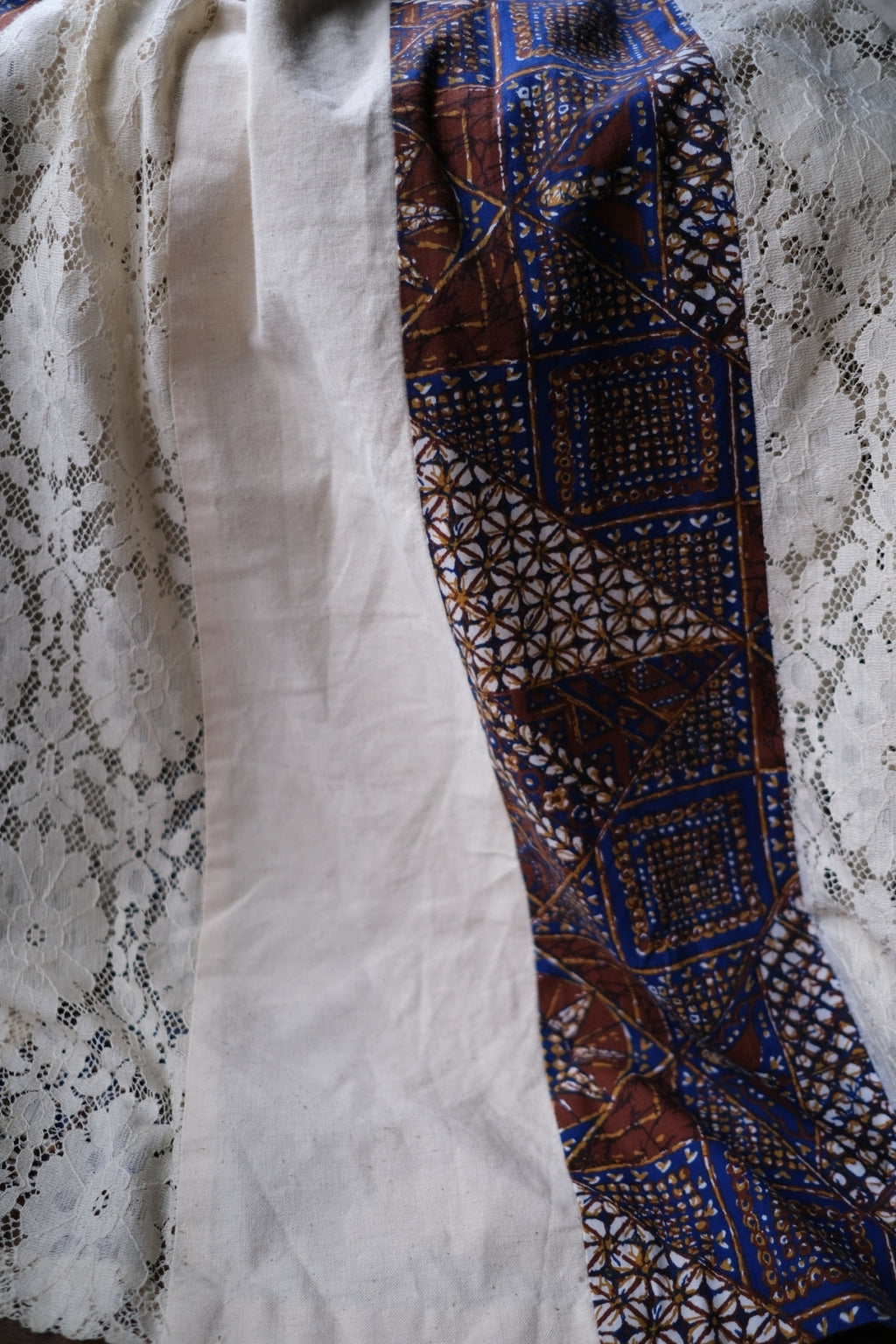 1980's Algo Halter Lace Dress / 繞脖蕾絲拼接感洋裝